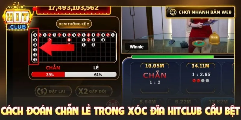 Cách đoán chẵn lẻ trong xóc đĩa Hitclub cầu bệt