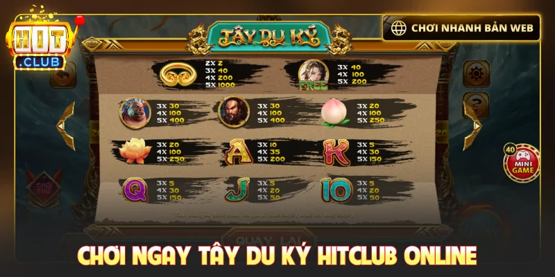 Chơi ngay Tây Du Ký Hitclub online