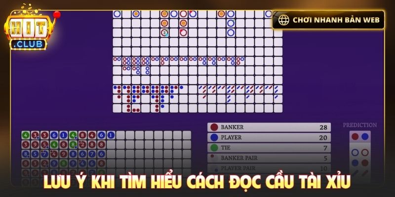 Lưu ý khi tìm hiểu cách đọc cầu tài xỉu