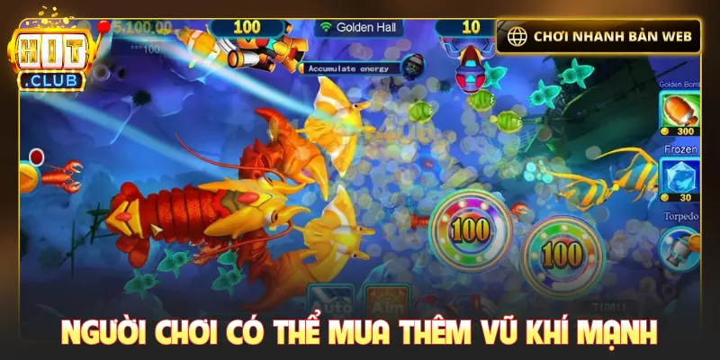 Người chơi có thể mua thêm vũ khí mạnh