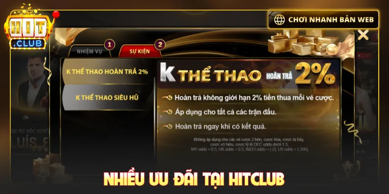 Nhiều ưu đãi tại Hitclub