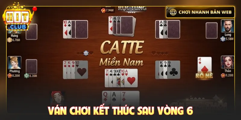 Ván chơi kết thúc sau vòng 6